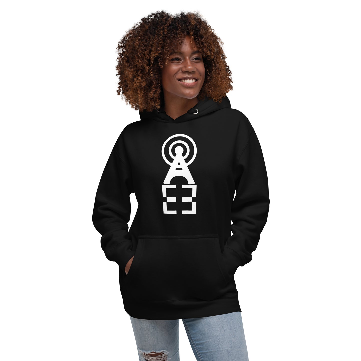 Abusia Radio White Logo Hoodie